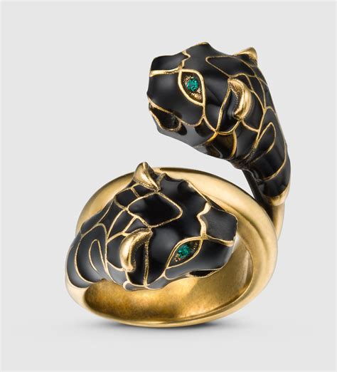 gucci black enamel tiger ring|gucci tiger head swarovski.